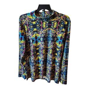 Love University Top Size 2X Mock Neck Long Sleeve Pullover Soft Lightweight Art